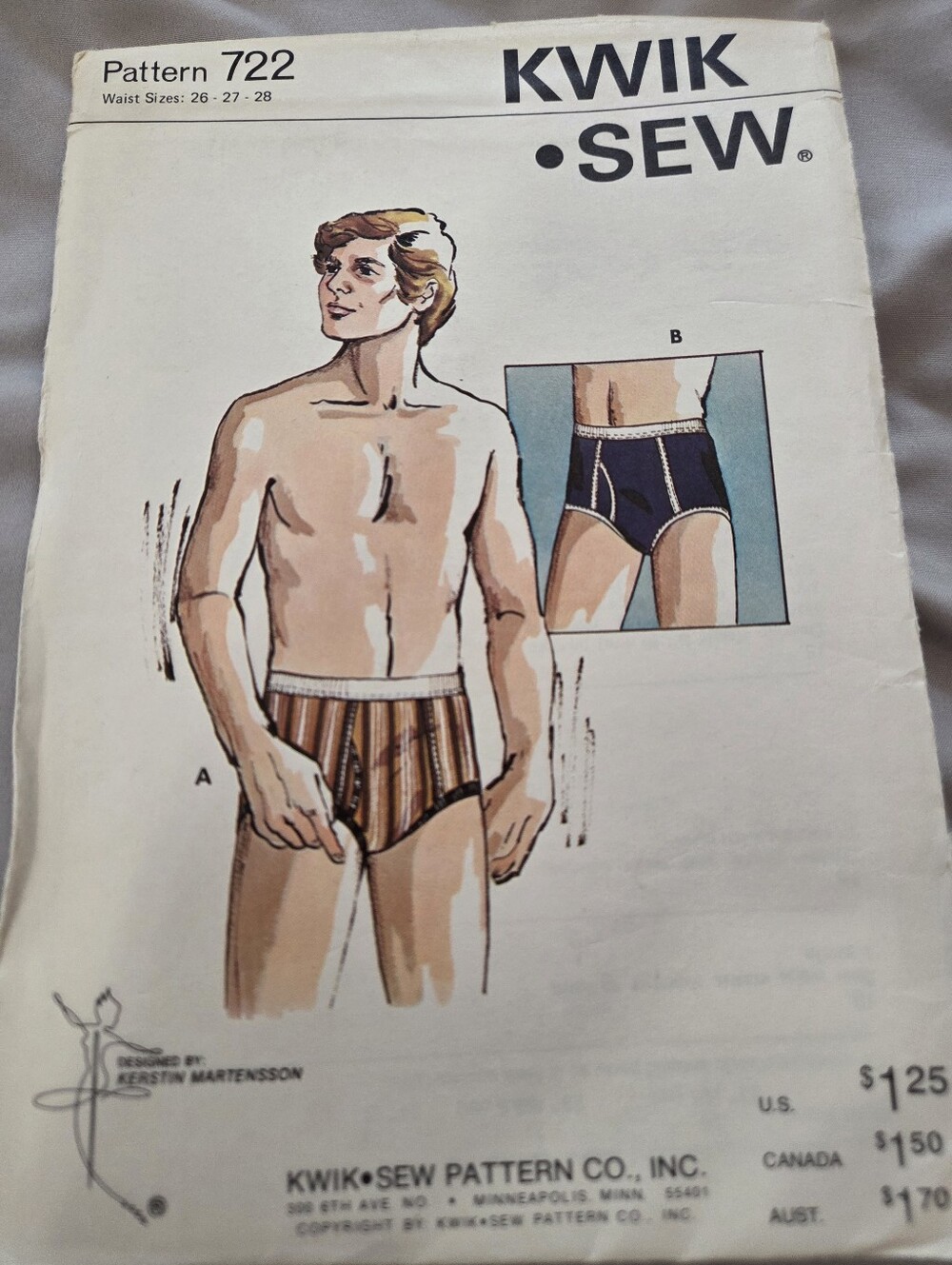 Kwik Sew Pattern 722 Men's Briefs
